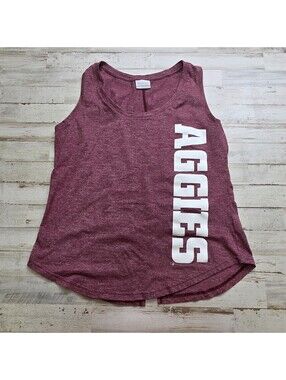 Women's Texas A&M Aggies Columbia Maroon Sleeveless Tee Tank Top Shirt LG